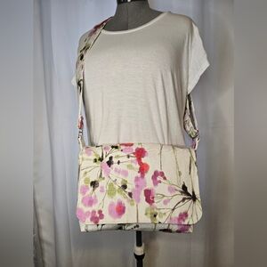Custom Made Floral Canvas Crossbody Bag